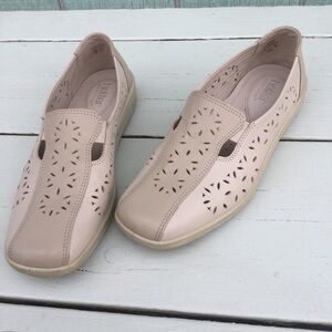 Hotter Calypso Womens Tan Leather Comfort Slip On Loafer Shoes Cut Outs
Sized 7